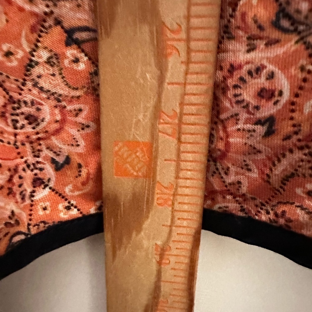 J JILL Ruana quilted kimono orange paisley belted coastal grandma vest NWOT S-L - Picture 10 of 11